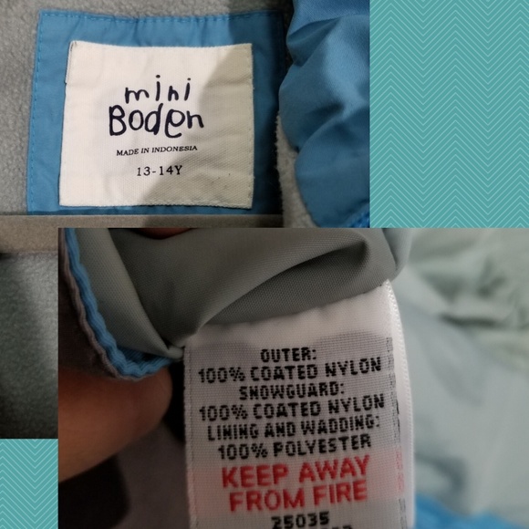 Mini Boden Blue Camo Partial Zip Winter Ski Jacket - Picture 3 of 3